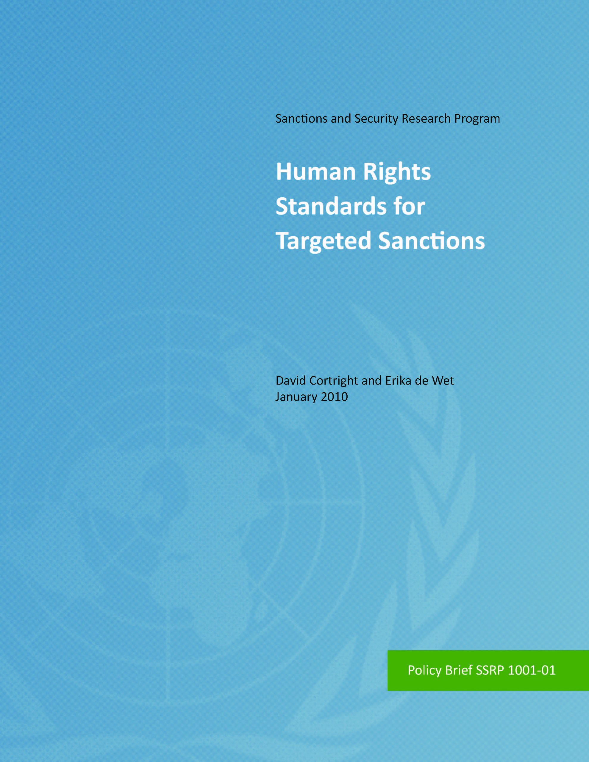 Human Rights Standards for Targeted Sanctions