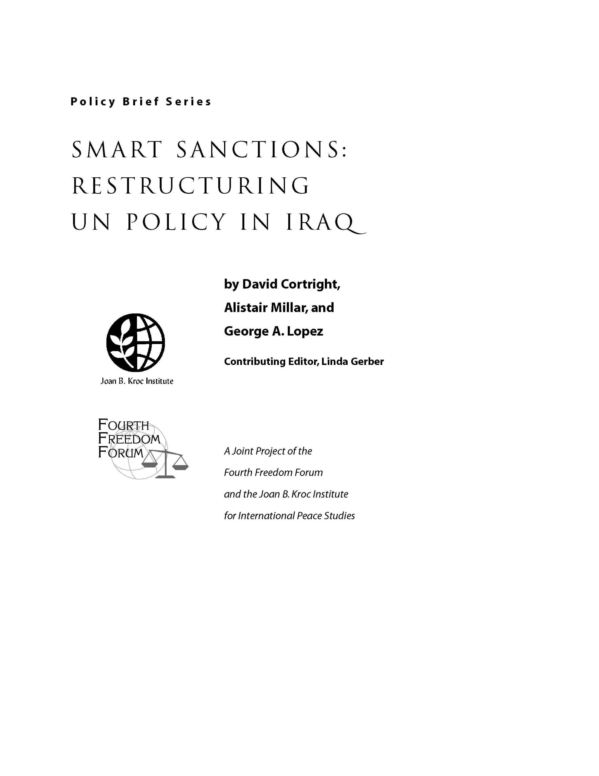 Smart Sanctions: Restructuring UN Policy in Iraq